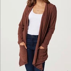 D & Co. Denim & Company Oversized  Knit Open Front Cardigan